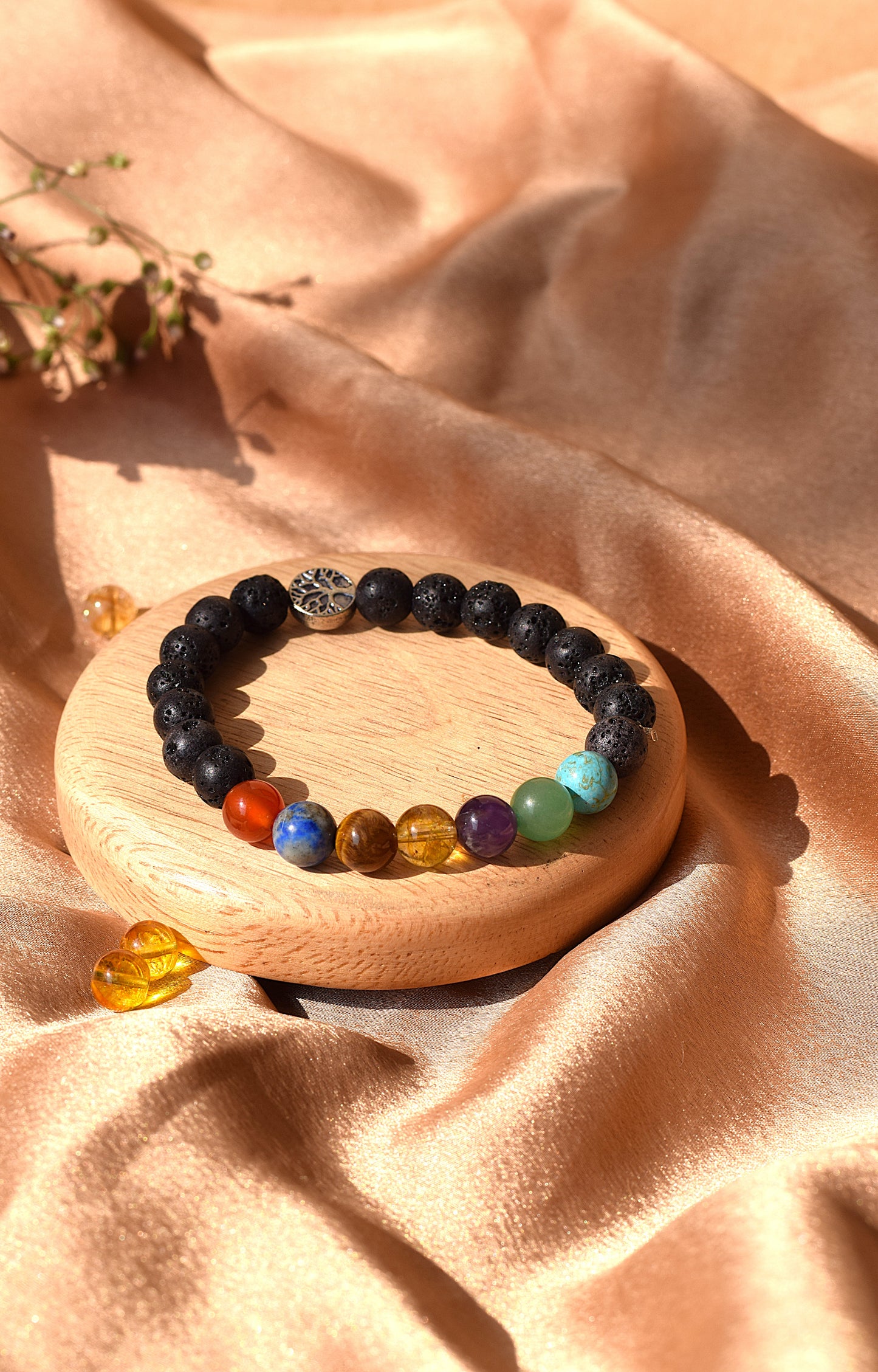 7 Chakra With Lava Stone Bracelet